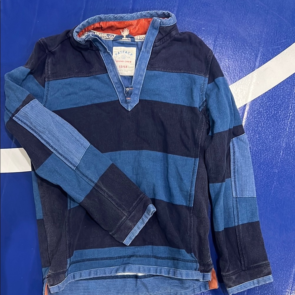Boys Blue Striped Crew Shirt